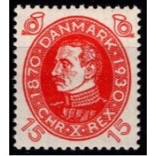 Chr. X. 60-års fødselsdag -  15 øre rød - postfrisk.